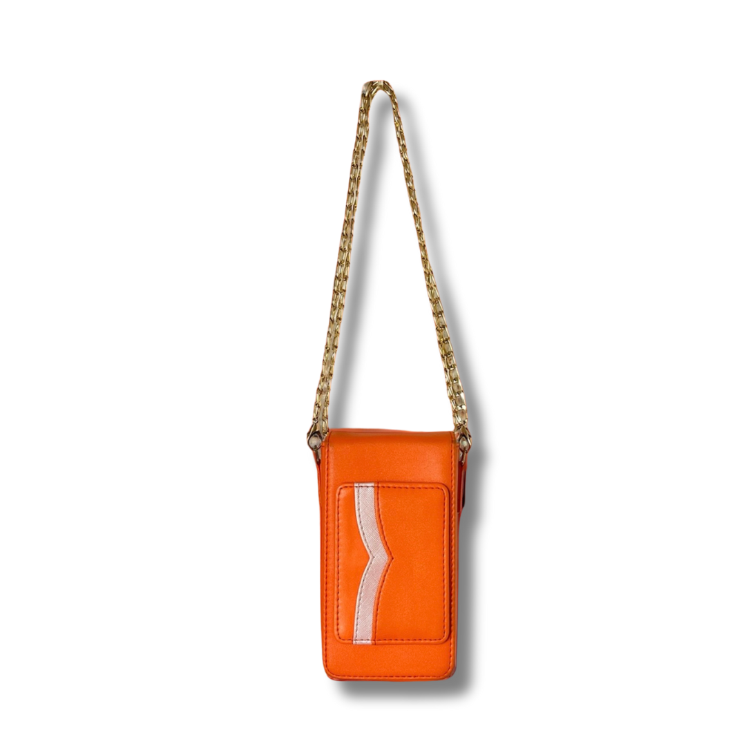 Pop that Orange Phone Bag with Detachable Card Holder