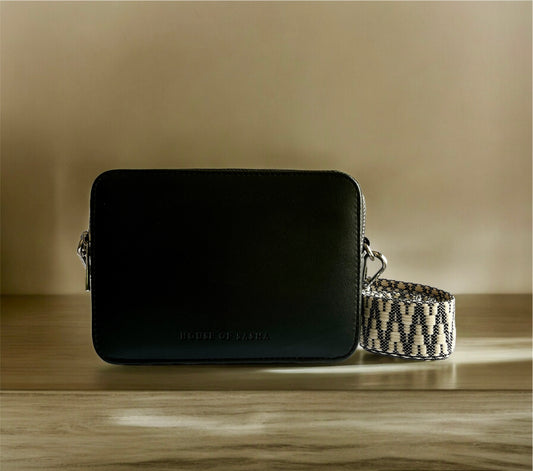 Black slingbag with double opening