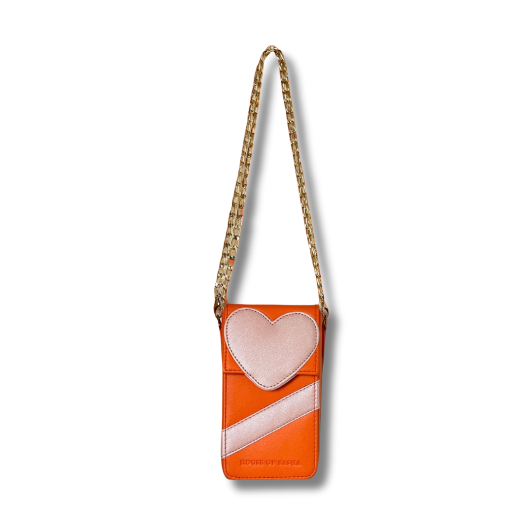 Pop that Orange Phone Bag with Detachable Card Holder