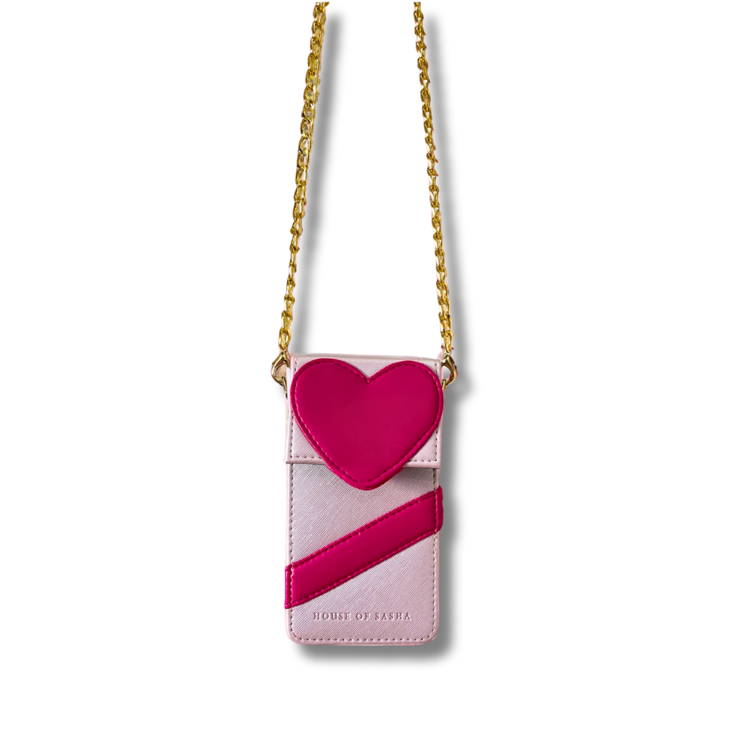 Pop that Pink Phone Bag with Detachable Card Holder