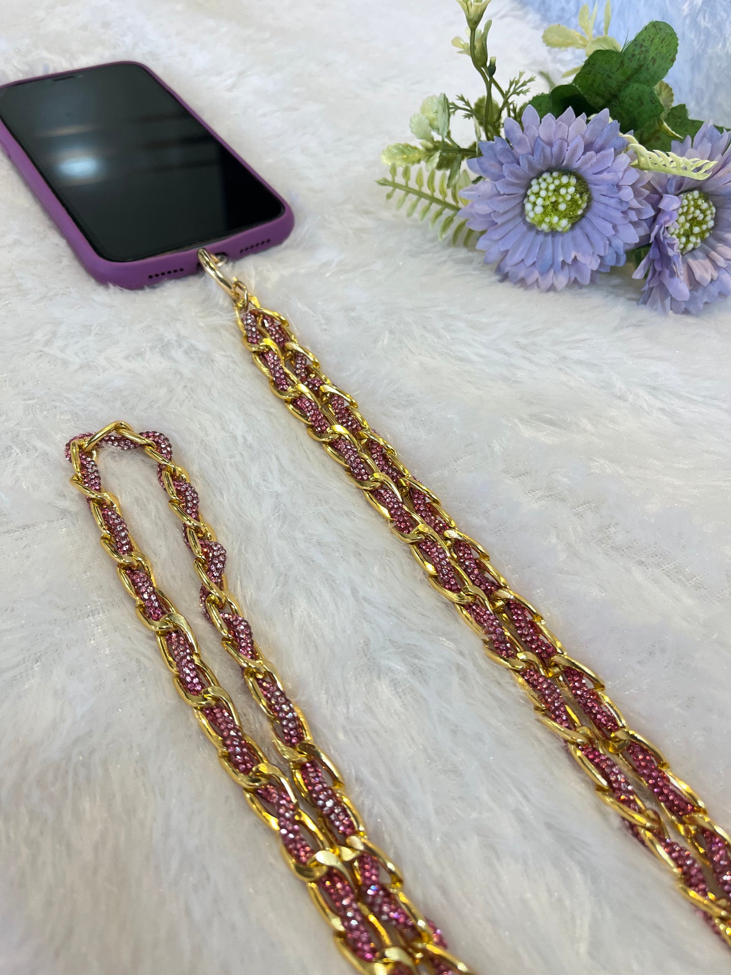 Braided Diamond Handsfree Phone Lanyard