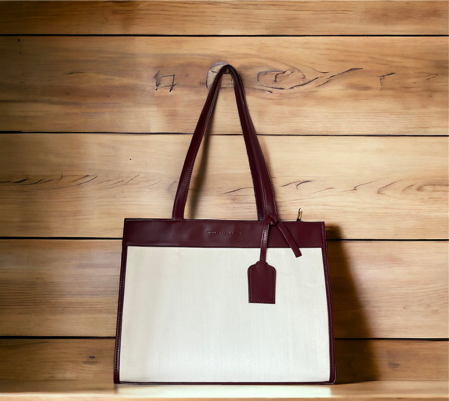 The Dual Tone Tote Bag - Maroon