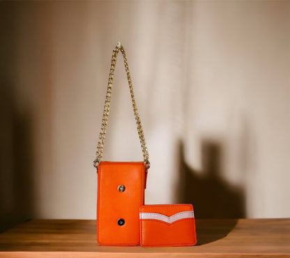 Pop that Orange Phone Bag with Detachable Card Holder